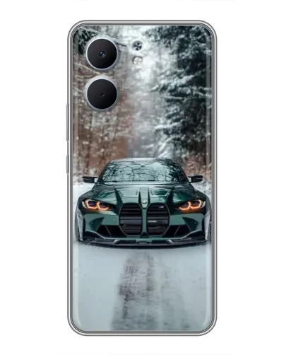 Чехол для OPPO A5x с картинкой «BMW в зимнем лесу»
