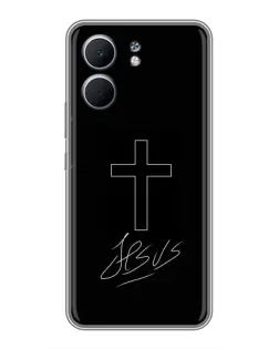 Чехол для OPPO A5x с картинкой «Графический крест Jesus» Чехол для OPPO A5x с картинкой «Графический крест Jesus»