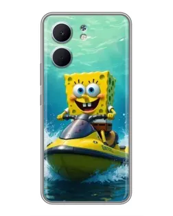 Чехол для OPPO A5x с картинкой «Спанч Боб на гидроцикле»