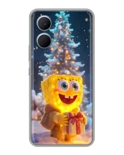 Чехол для OPPO A5x с картинкой «Рождественский Спанч Боб»