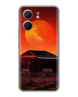 Чехол для OPPO A5x с картинкой «Cybertruck на Марсе»