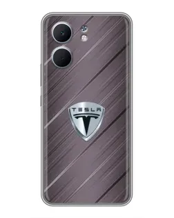 Чехол для OPPO A5x с картинкой «Металлическая текстура Tesla»