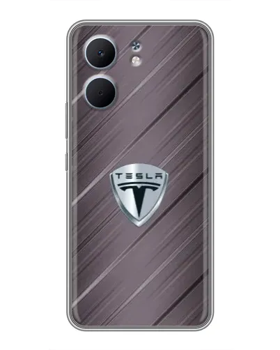 Чехол для OPPO A5x с картинкой «Металлическая текстура Tesla»
