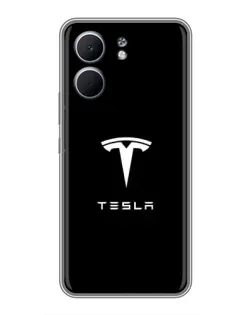 Чехол для OPPO A5x с картинкой «Tesla White Logo»