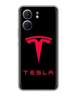 Чехол для OPPO A5x с картинкой «Tesla Red Logo»