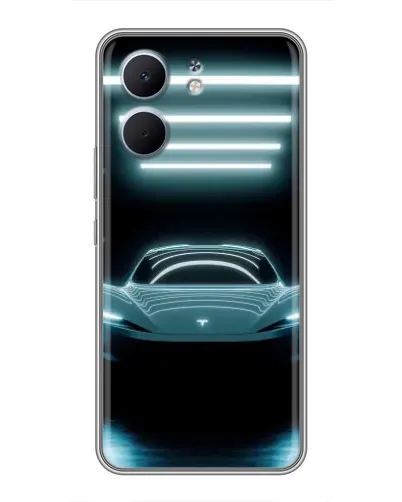 Чехол для OPPO A5x с картинкой «Tesla в неоне»