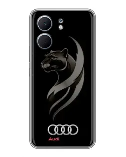Чехол для OPPO A5x с картинкой «Графика — пантера и Audi»