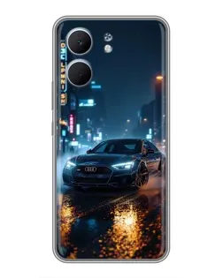 Чехол для OPPO A5x с картинкой «Ночной город и Audi»