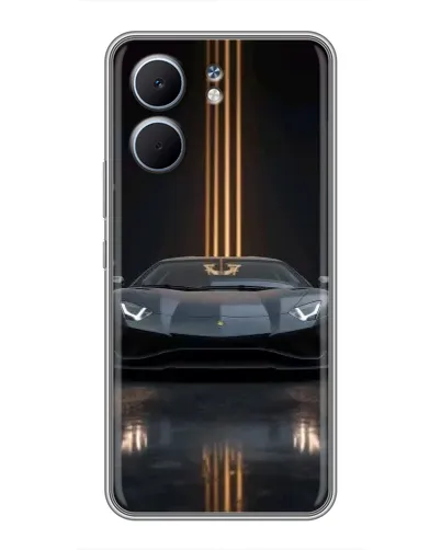 Чехол для OPPO A5x с картинкой «Lamborghini золотые линии»