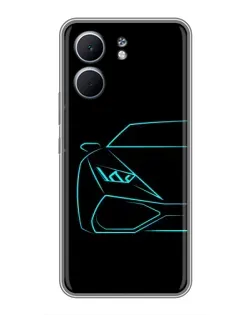 Чехол для OPPO A5x с картинкой «Голубой силуэт Lamborghini» Чехол для OPPO A5x с картинкой «Голубой силуэт Lamborghini»