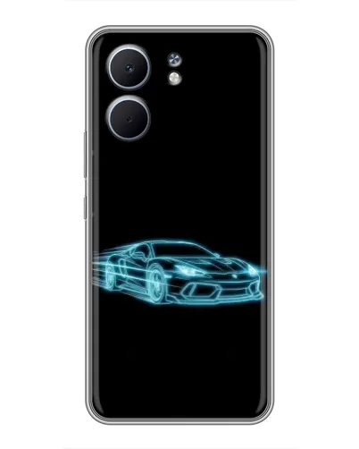 Чехол для OPPO A5x с картинкой «Неоновый контур Lamborghini»