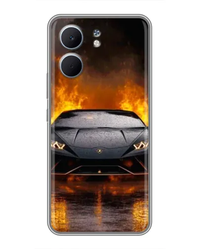Чехол для OPPO A5x с картинкой «Lamborghini в огне»