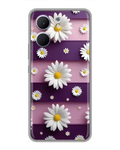 Чохол для OPPO A5x з картинкою «Ромашки на фіолетовому»
