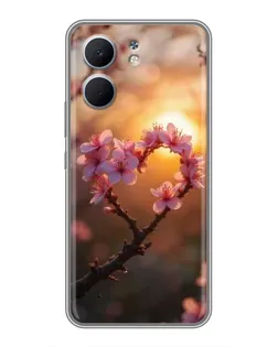 Чохол для OPPO A5x з картинкою «Рожевий цвіт сердечко на тлі заходу» Чохол для OPPO A5x з картинкою «Рожевий цвіт сердечко на тлі заходу»