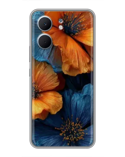 Чехол для OPPO A5x с картинкой «Яркая сине-оранжевая флора» Чехол для OPPO A5x с картинкой «Яркая сине-оранжевая флора»