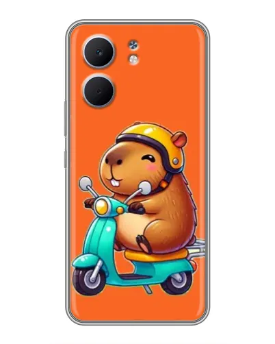 Чехол для OPPO A5x с картинкой «Капибара на скутере»