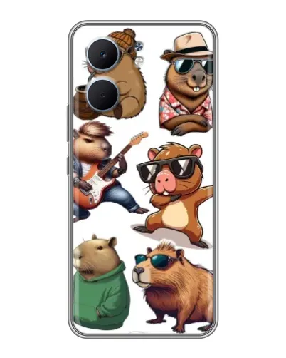 Чехол для OPPO A5x с картинкой «Крутые капибары музыканты»