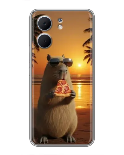 Чехол для OPPO A5x с картинкой «Капибара с пиццей»