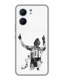 Чехол для OPPO A5x с картинкой «Черно-белый силуэт Месси» Чехол для OPPO A5x с картинкой «Черно-белый силуэт Месси»
