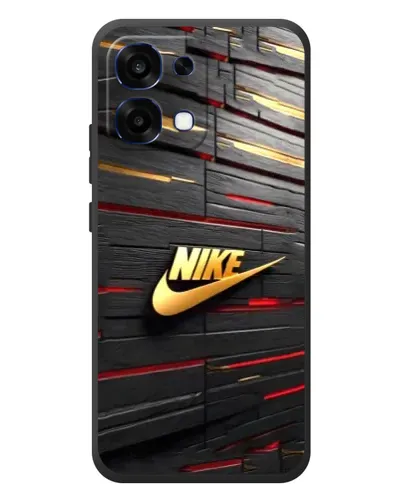 Чехол для OPPO A6 Pro с картинкой «Золотой Nike на металле»