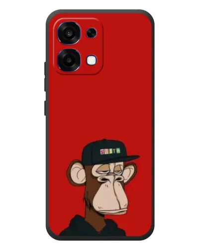 Чехол для OPPO A6 Pro с картинкой «Bored Ape — красный фон»