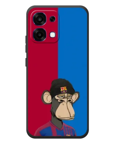 Чехол для OPPO A6 Pro с картинкой «Bored Ape — фанат Барсы»
