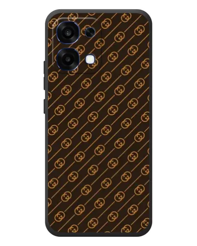 Чехол для OPPO A6 Pro с картинкой «Gucci — золотые диагонали»