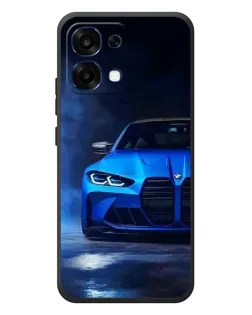 Чехол для OPPO A6 Pro с картинкой «Голубая BMW M4»