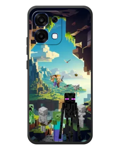 Чехол для OPPO A6 Pro с картинкой «Эндермен в лесу»