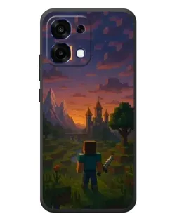 Чехол для OPPO A6 Pro с картинкой «Стив у башни» Чехол для OPPO A6 Pro с картинкой «Стив у башни»