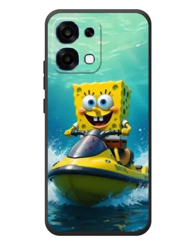Чехол для OPPO A6 Pro с картинкой «Спанч Боб на гидроцикле»