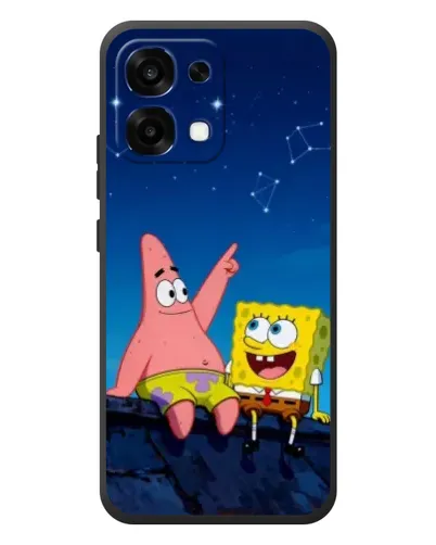 Чехол для OPPO A6 Pro с картинкой «Губка Боб и Патрик ночью»