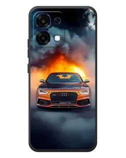 Чехол для OPPO A6 Pro с картинкой «Audi в огненном дыму»