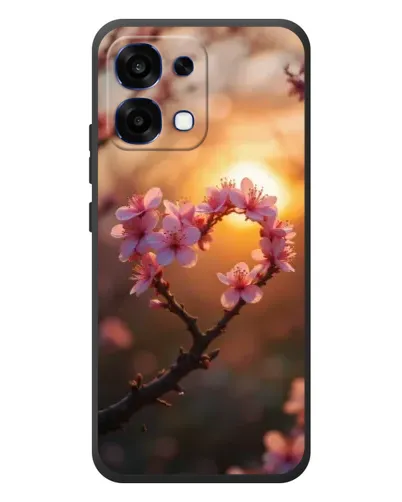 Чехол для OPPO A6 Pro с картинкой «Розовый цвет сердце на фоне заката» Чехол для OPPO A6 Pro с картинкой «Розовый цвет сердце на фоне заката»
