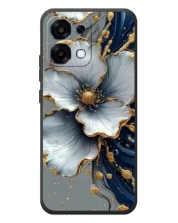 Чехол для OPPO A6 Pro с картинкой «Белый цветок и золотой флюид»
