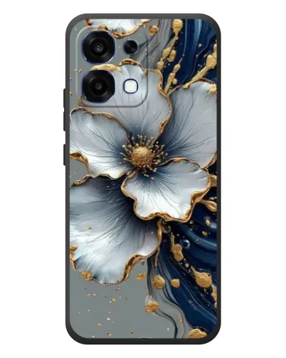 Чехол для OPPO A6 Pro с картинкой «Белый цветок и золотой флюид» Чехол для OPPO A6 Pro с картинкой «Белый цветок и золотой флюид»