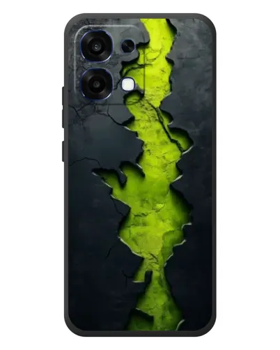 Чехол для OPPO A6 Pro с картинкой «Салатовый разлом скалы»