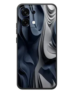 Чехол для OPPO A6 Pro с картинкой «Объемные синие складки»