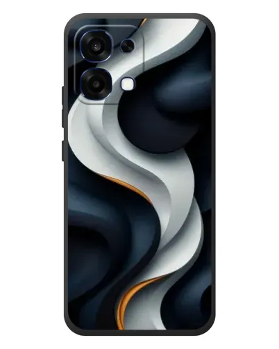 Чехол для OPPO A6 Pro с картинкой «Объемные черно-белые ленты»