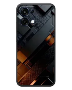 Чехол для OPPO A6 Pro с картинкой «Черные геометрические блоки»