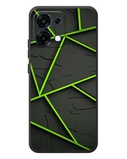 Чехол для OPPO A6 Pro с картинкой «Зеленые геометрические линии»