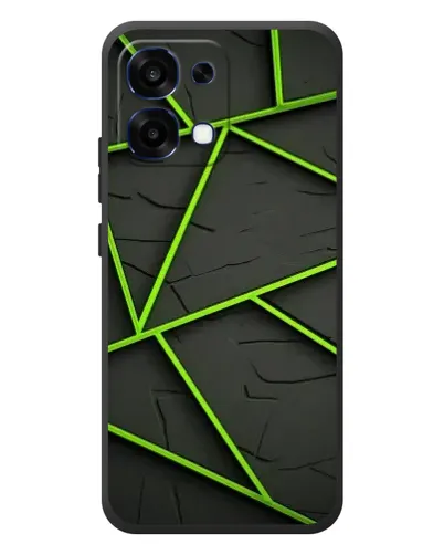 Чехол для OPPO A6 Pro с картинкой «Зеленые геометрические линии»