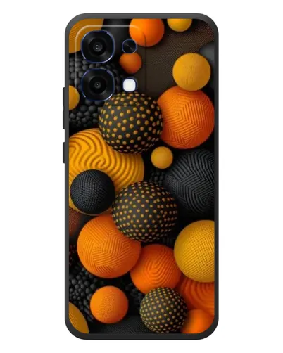 Чехол для OPPO A6 Pro с картинкой «Объемные оранжевые сферы»
