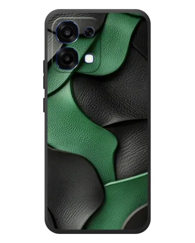 Чехол для OPPO A6 Pro с картинкой «Зеленые кожаные волны»