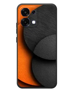 Чехол для OPPO A6 Pro с картинкой «Геометрия оранжевых кругов»