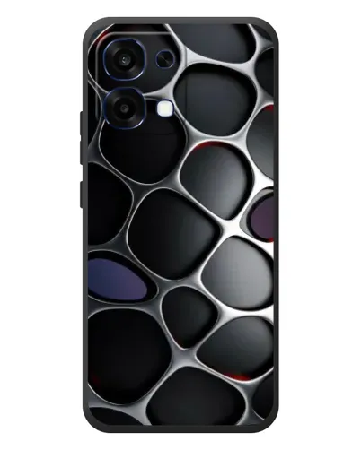 Чехол для OPPO A6 Pro с картинкой «Объемная темная решетка»