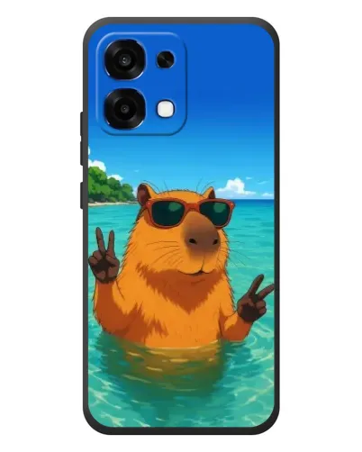 Чехол для OPPO A6 Pro с картинкой «Морская капибара»