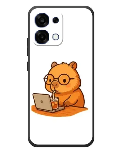 Чехол для OPPO A6 Pro с картинкой «Капибара с ноутбуком»