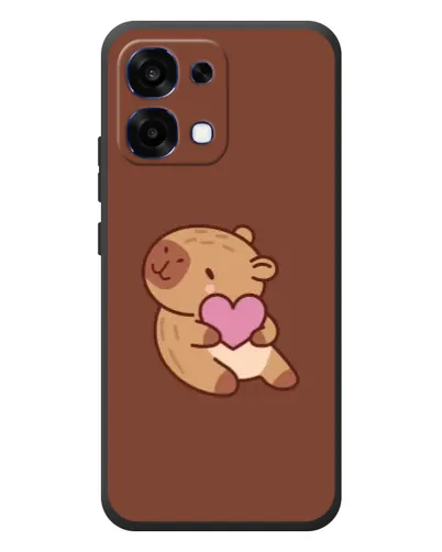 Чехол для OPPO A6 Pro с картинкой «Капибара с сердцем»