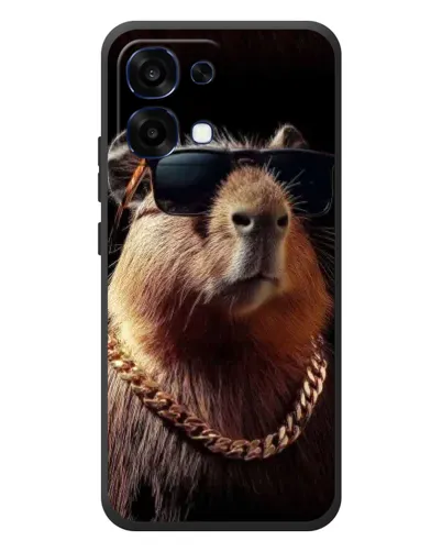 Чехол для OPPO A6 Pro с картинкой «Капибара золотая цепь»